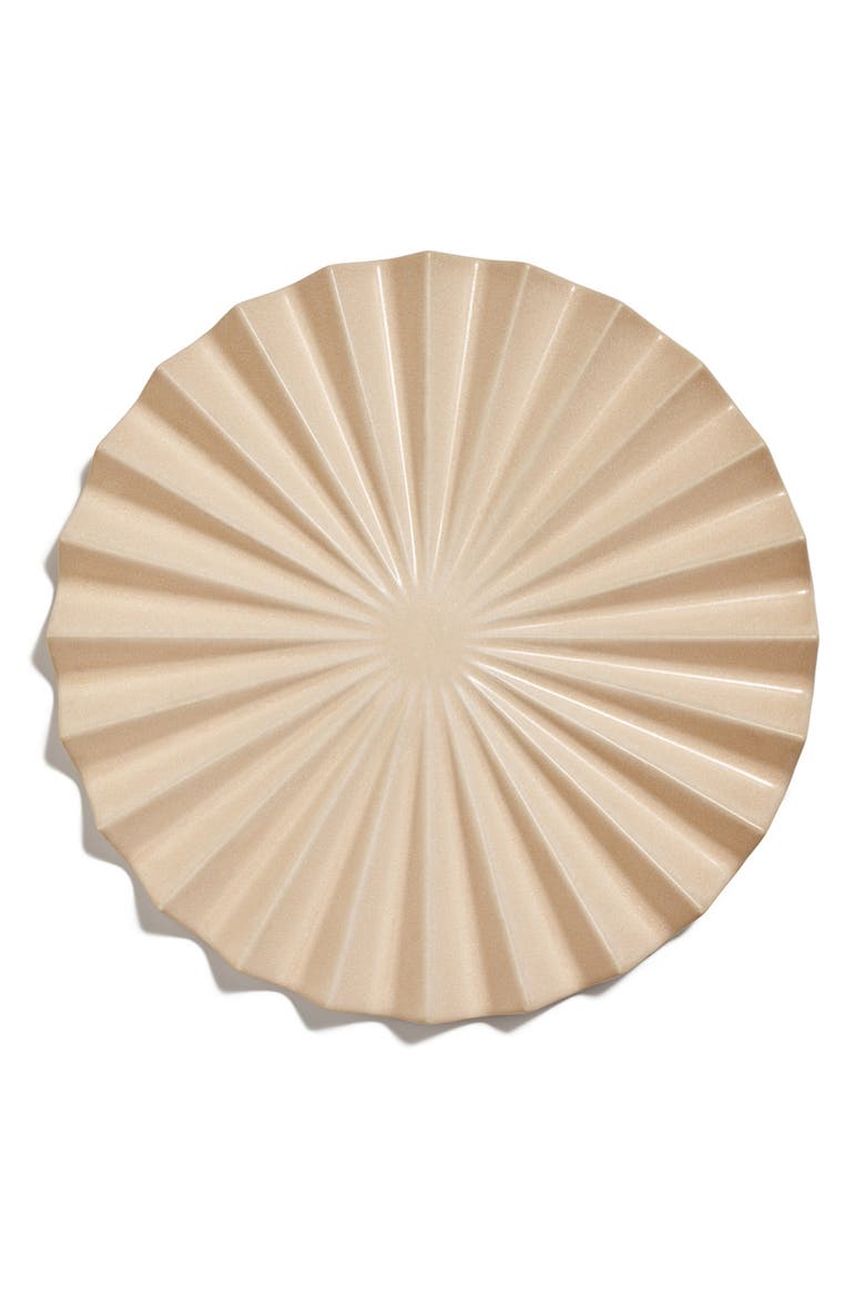Pleated Starburst Stoneware Trivet, Main, color, CHICKPEA