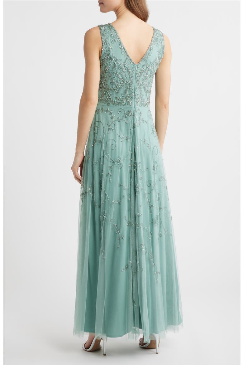 Beaded Mesh Gown with Jacket, Alternate, color, MINT