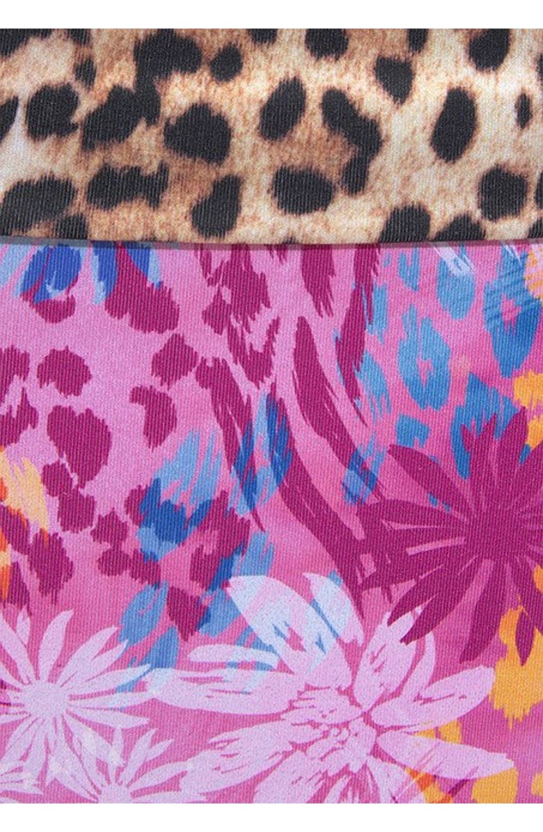 LASCANA Women's Leopard Fold Over Bikini Bottom, Alternate, color, Rose Printed