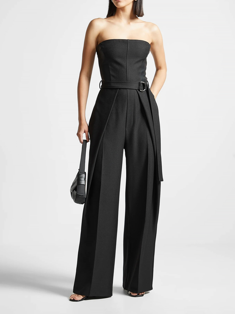 Sabine Tailored Pleat Jumpsuit with Belt
