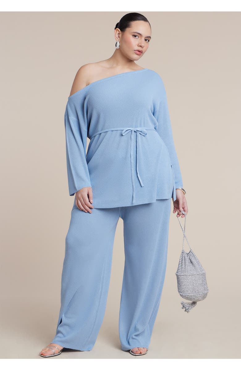 ELOQUII Semi Sheer Knit Pant, Alternate, color, Allure