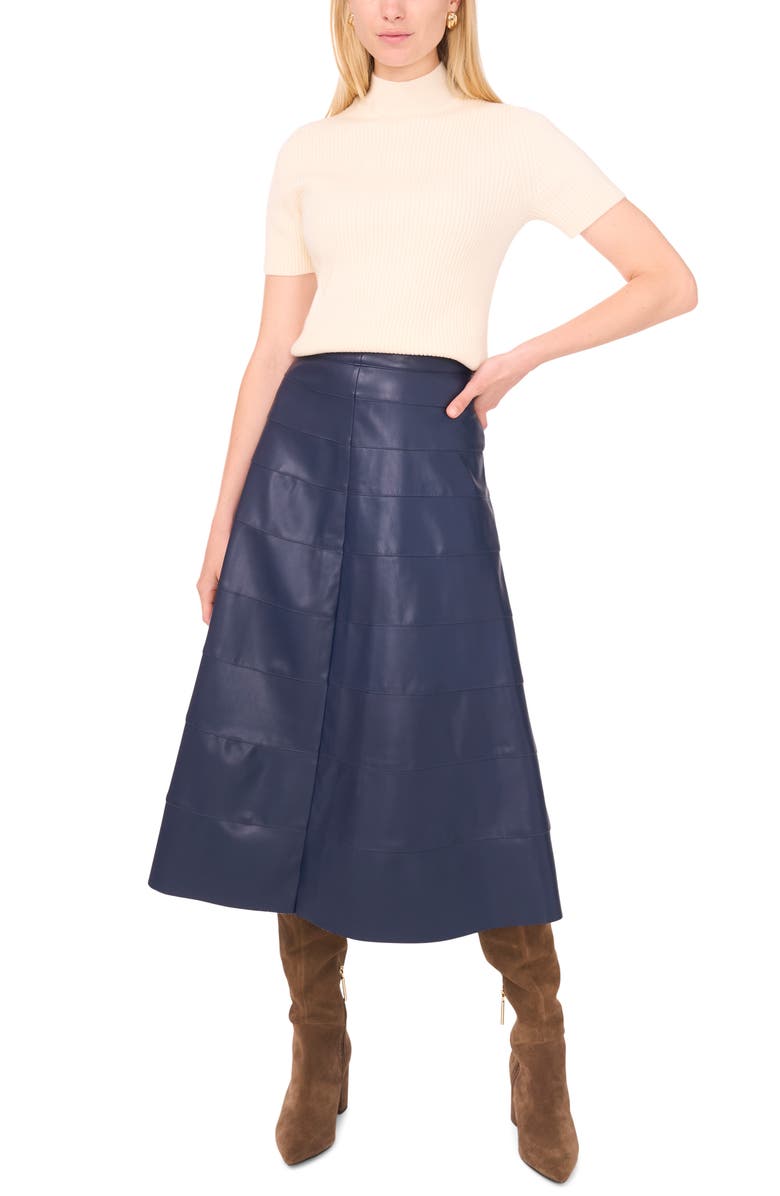 1.STATE Seamed Faux Leather Skirt, Alternate, color, Midnight Sky