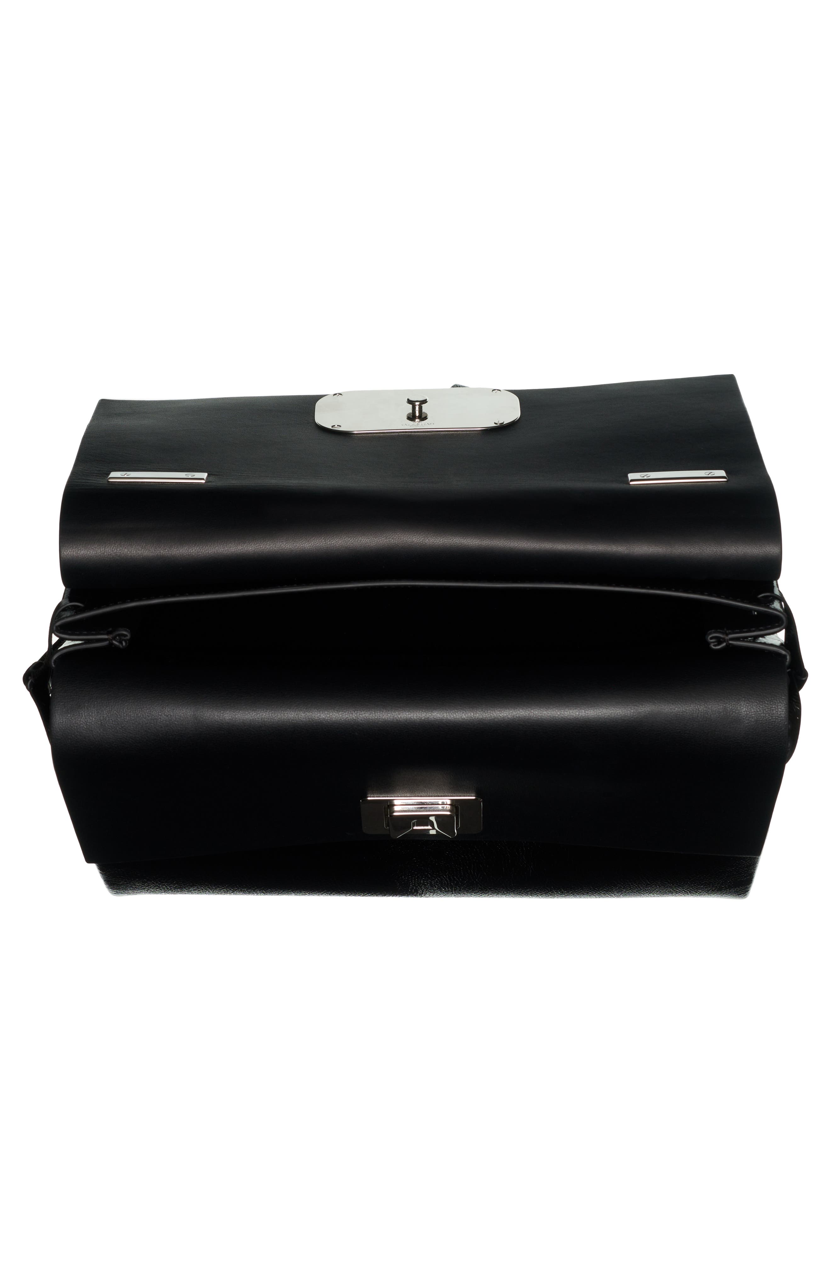 Valentino Garavani Medium V-Ring Leather Shoulder Bag, Alternate, color, 