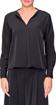 MELLODAY Crepe Split Front Top