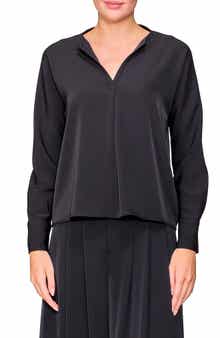 MELLODAY Crepe Split Front Top