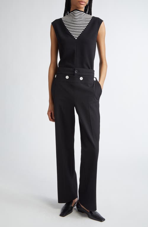 Shop Proenza Schouler Prescott Knit Panel Sleeveless Crepe Top In Black Multi