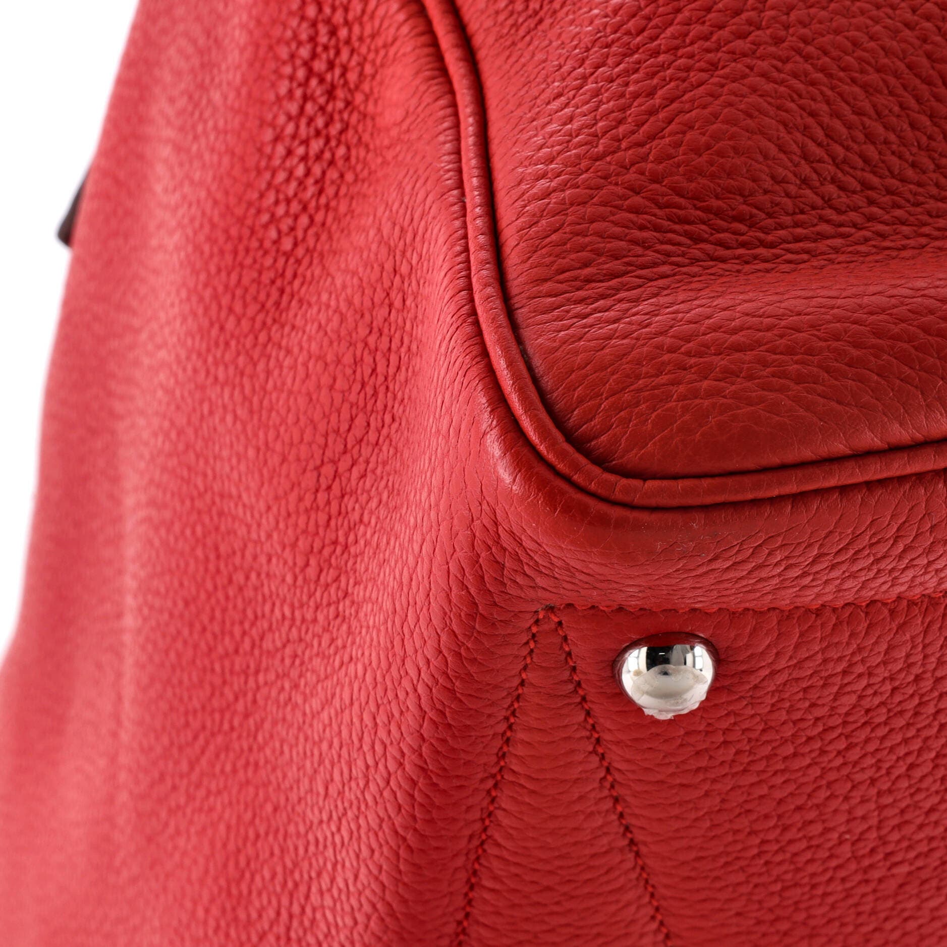 Pre-Owned Hermes Victoria II Bag Clemence 35, Alternate, color, Rouge Casaque