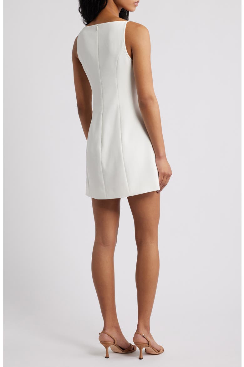 Azra Square Neck Twill Minidress, Alternate, color, SUMMER WHITE