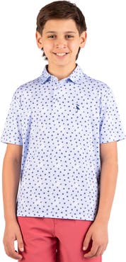 TailorByrd Kids' Star Print Performance Polo
