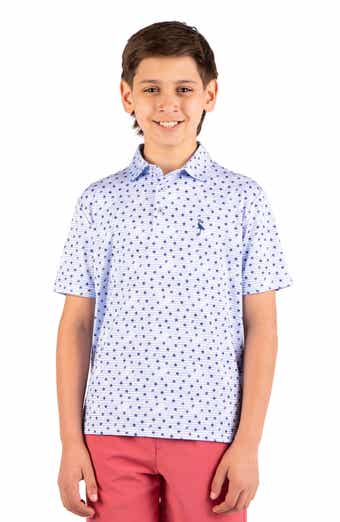 TailorByrd Kids' Star Print Performance Polo