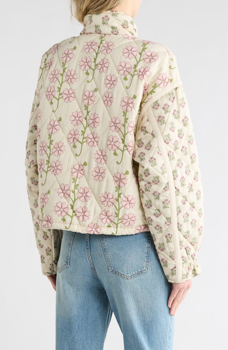 BLANKNYC Bloom Bash Quilted Bomber Jacket, Alternate, color, Wild Roses