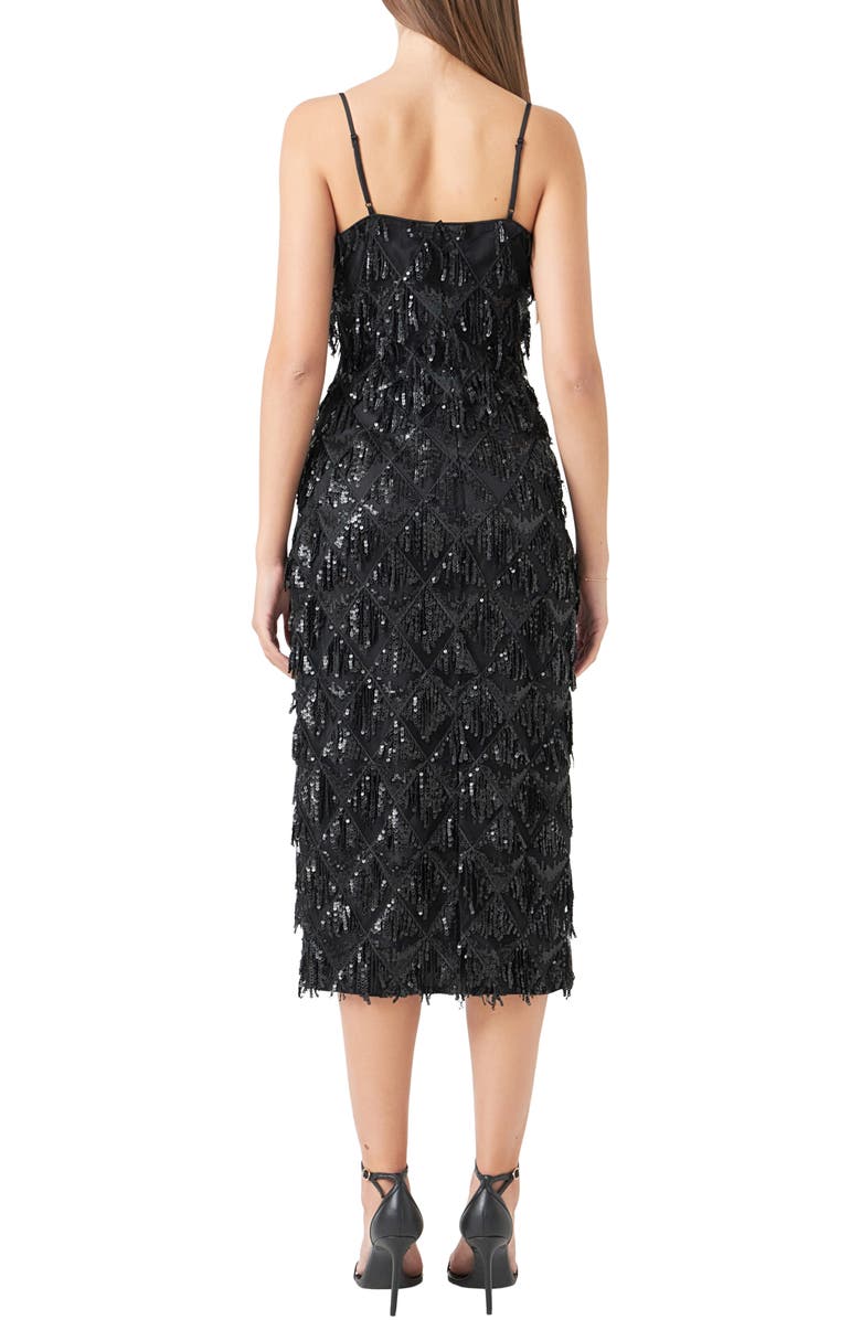 Endless Rose Diagonal Sequin Dress, Alternate, color, Black