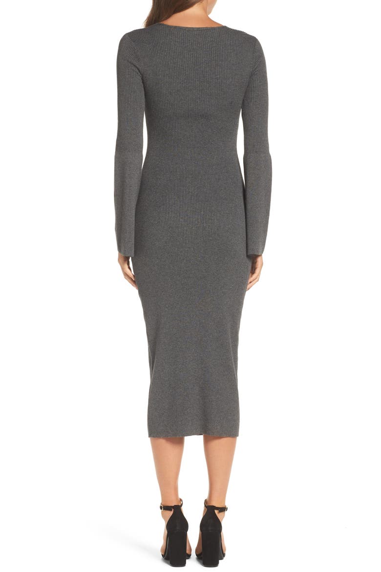 Virgie Knits Midi Dress, Alternate, color, CHARCOAL