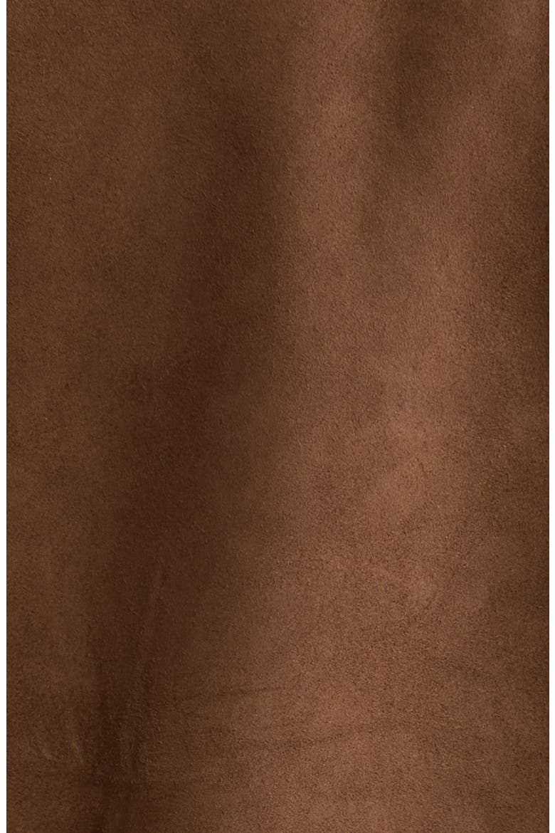 Suede Crop Button Front Jacket, Alternate, color, BROWN DRUM
