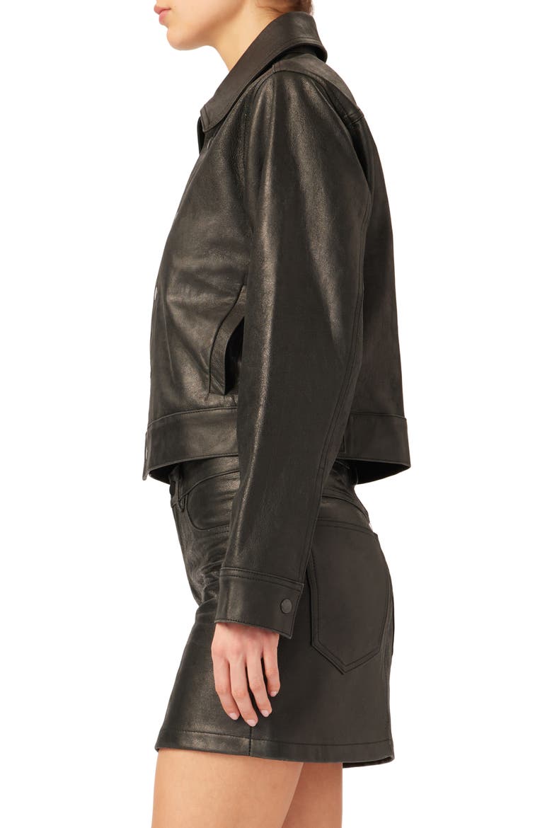 Tilda Leather Shirt Jacket, Alternate, color, BLACK PATENT