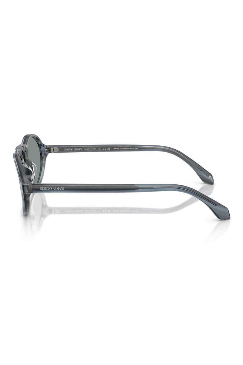 52mm Oval Sunglasses, Alternate, color, STRIPED BLUE / BLUE