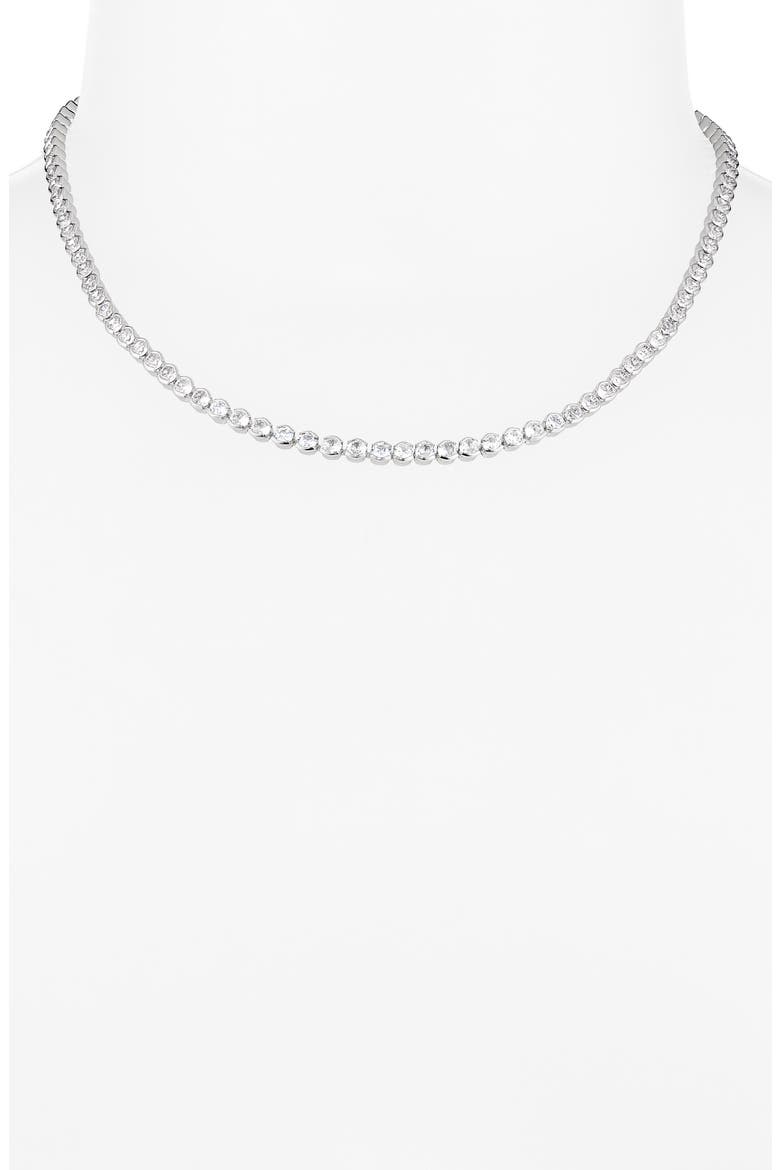 Meg Cubic Zirconia Tennis Necklace, Alternate, color, SILVER