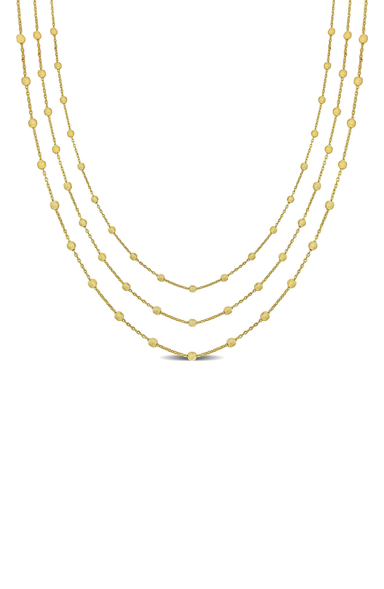 DELMAR Three-Strand Ball Chain Necklace
