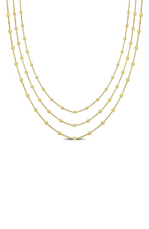 Three-Strand Ball Chain Necklace