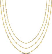 DELMAR Three-Strand Ball Chain Necklace