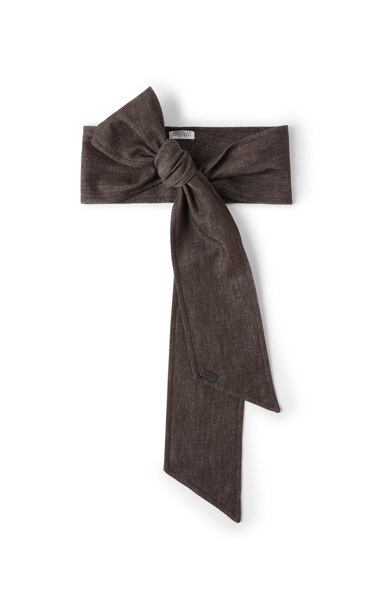 Brunello Cucinelli No-fade denim foulard, Main, color, Cocoa