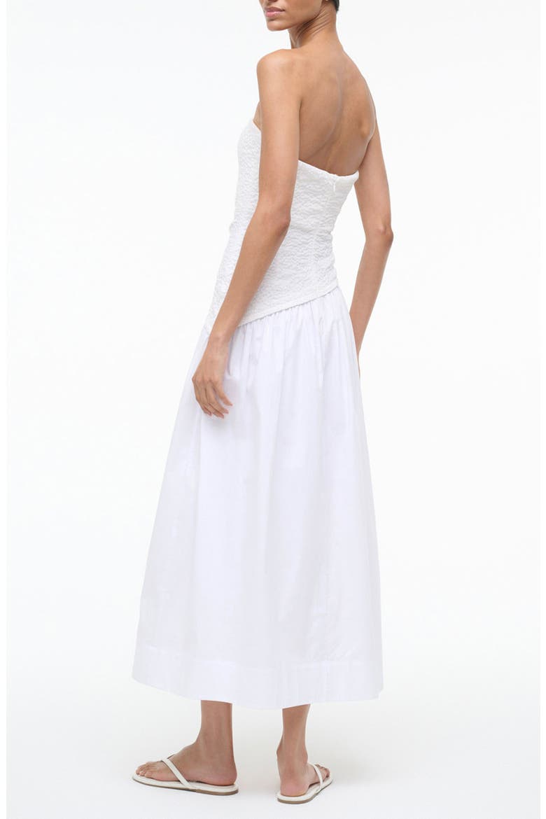 Nia Strapless Midi Dress, Alternate, color, WHITE