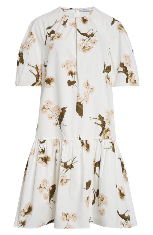 ERDEM ERDEM FLORAL PRINT DROP WAIST COTTON POPLIN DRESS