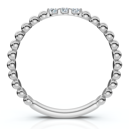 Bliss Diamond Beaded Diamond Stackable Accent Anniversary Ring 14k Gold Or Platinum Lab Grown