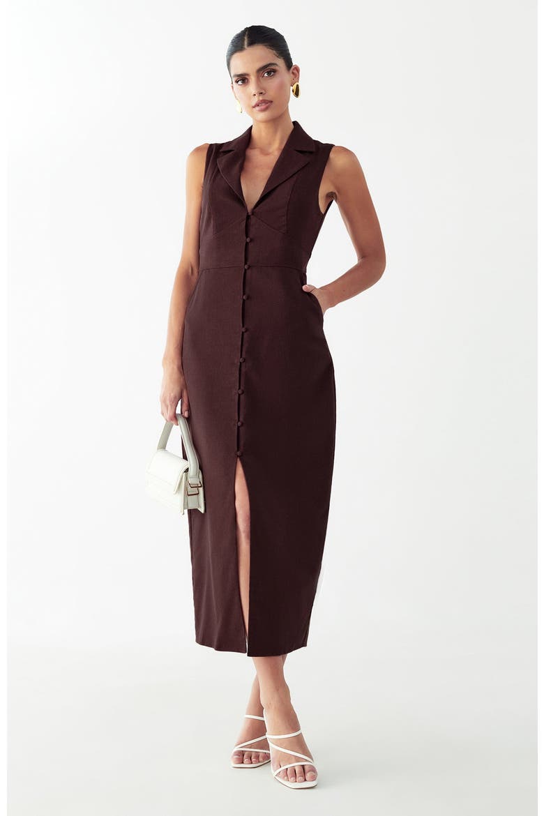 Barossa Midi Dress, Main, color, Chocolate
