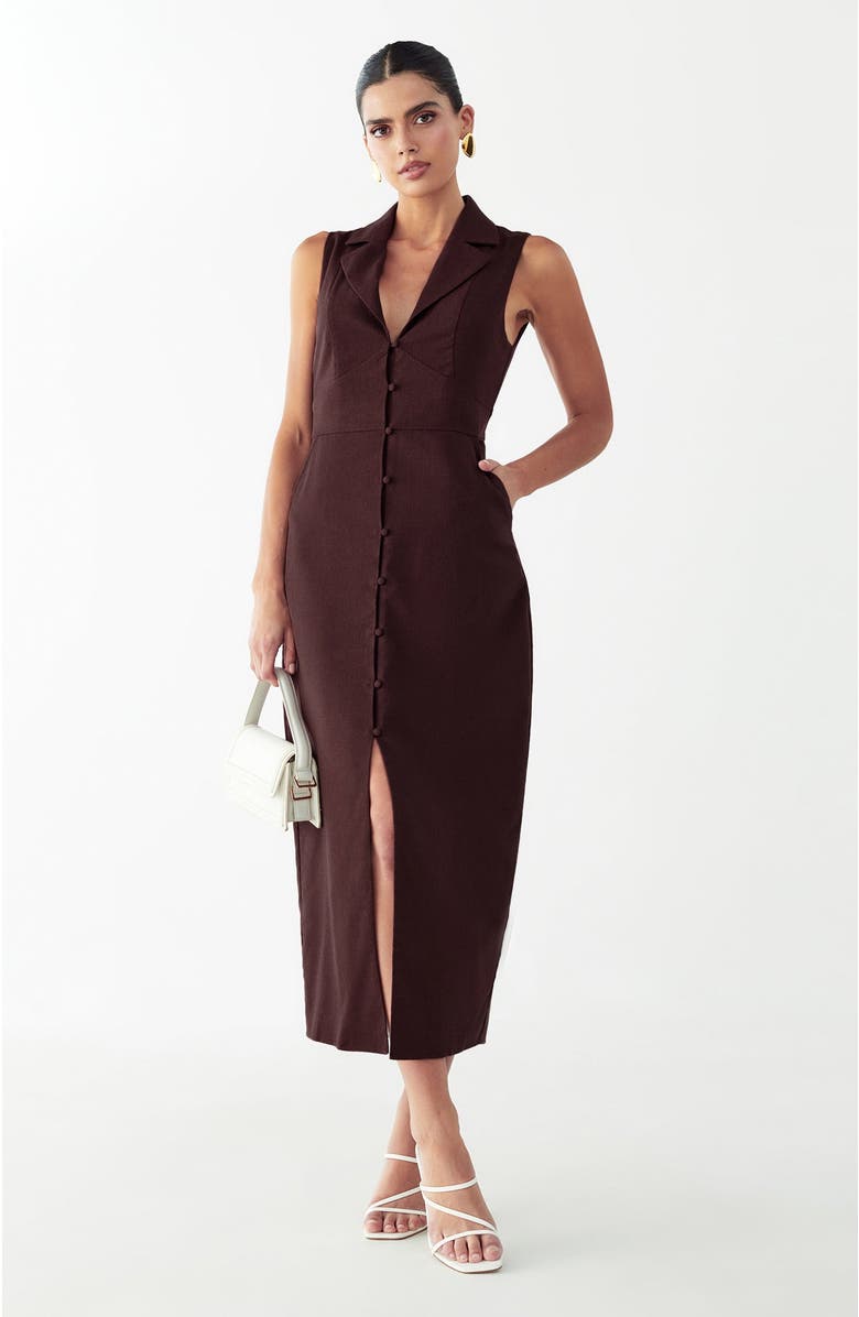 WILLA Barossa Midi Dress, Main, color, Chocolate