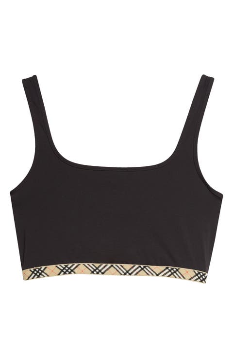 Check Trim Bikini Top