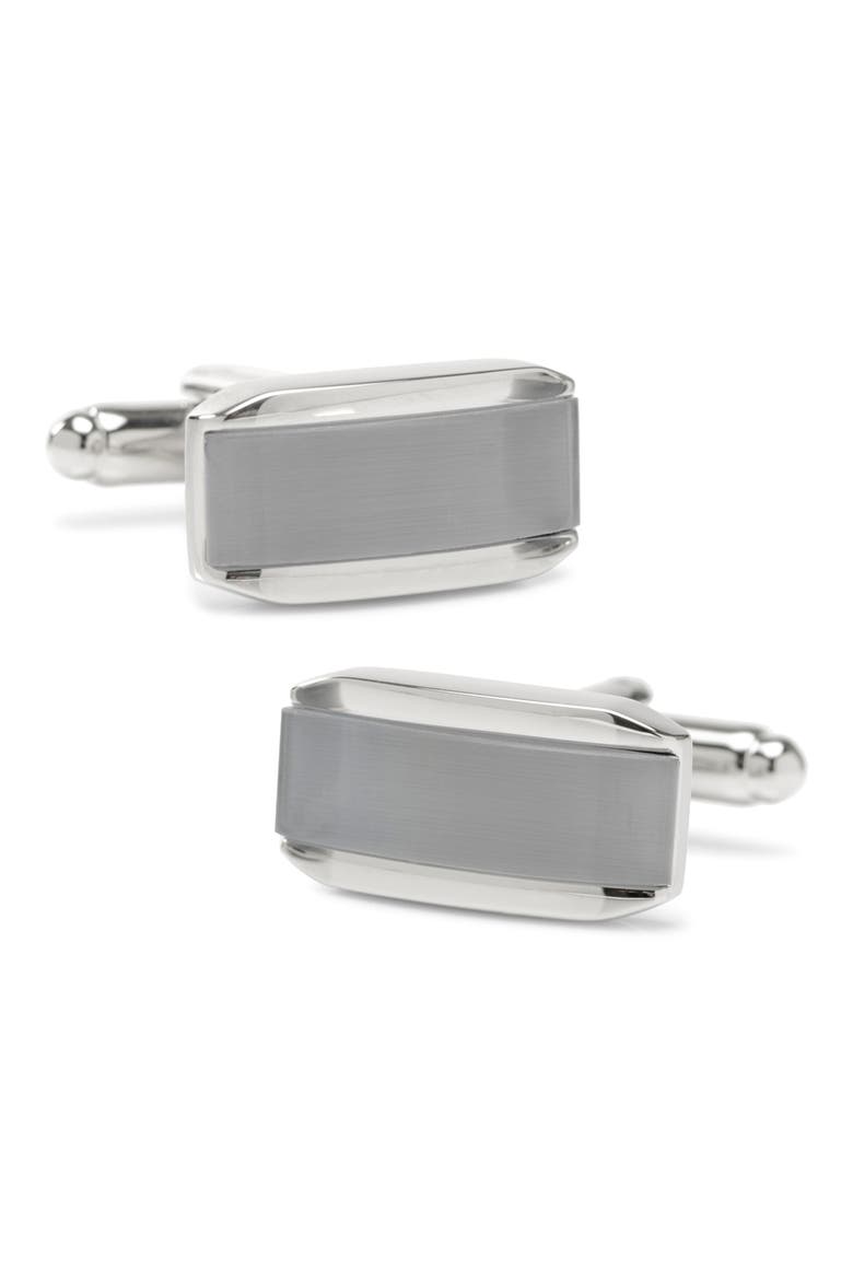 Cat's Eye Cuff Links, Main, color, GRAY CATS EYE