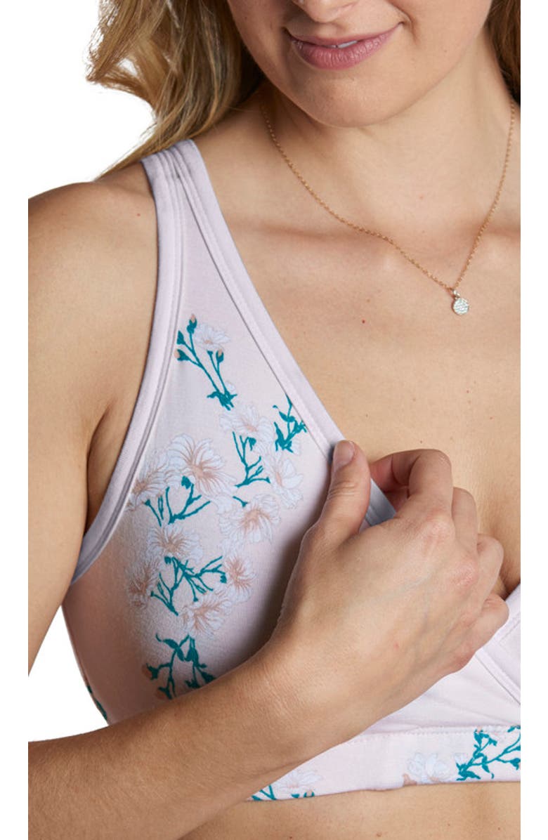 Everly Grey Paisley During & After 3-Piece Maternity/Nursing Sleep Bras, Alternate, color, Lily