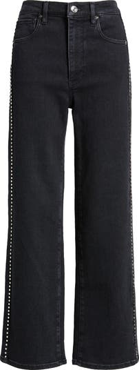 FRAME Le Sleek Studded Straight Leg Jeans | Nordstrom