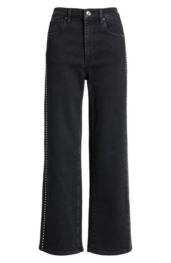Frame Le Sleek Studded Straight Leg Jeans
