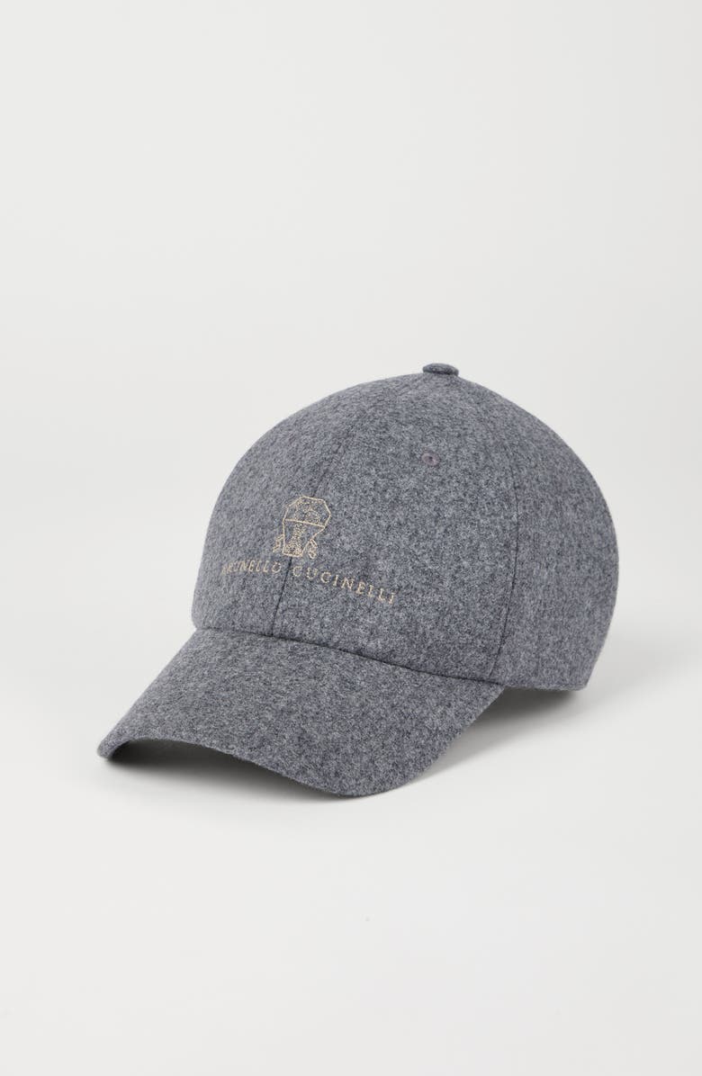 Brunello Cucinelli Baseball cap with embroidery, Alternate, color, Medium Grey