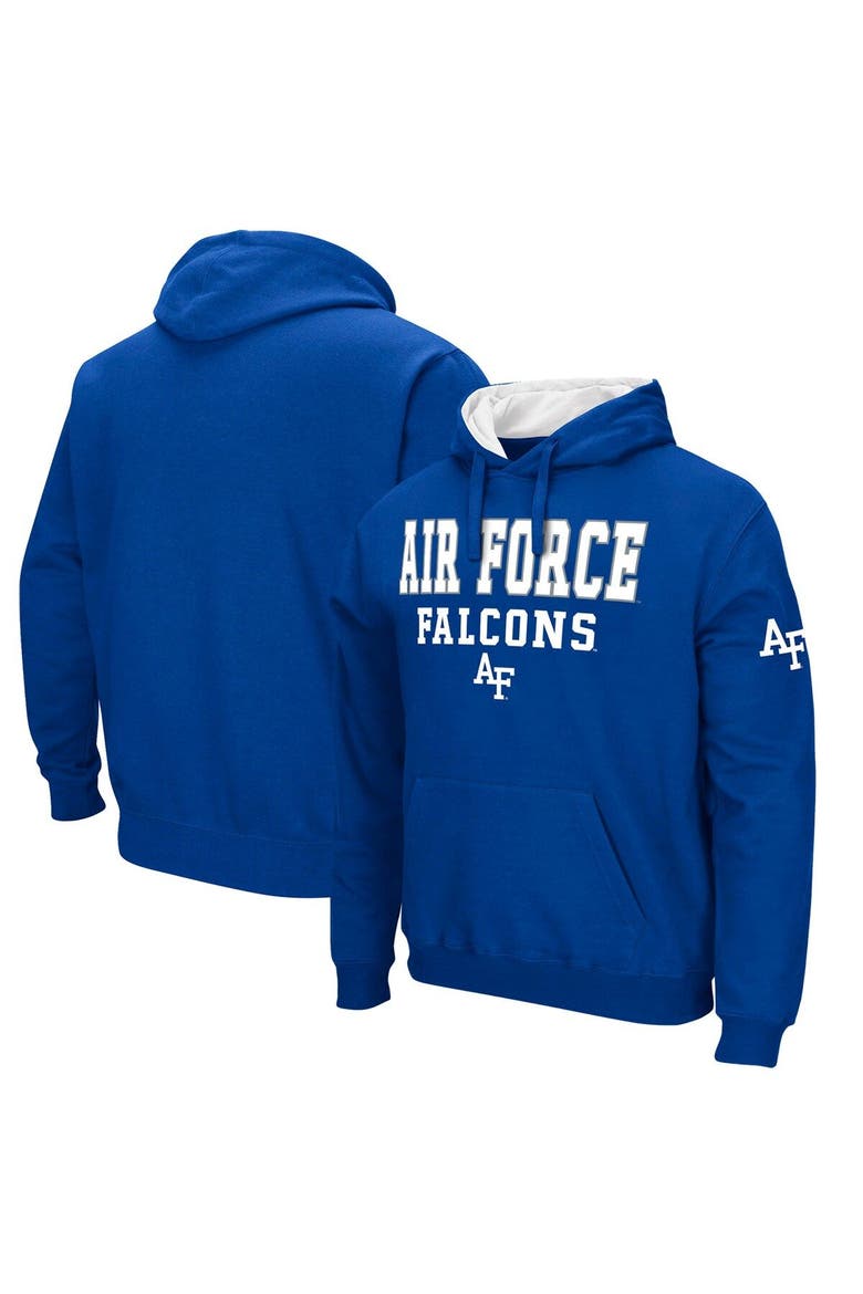 Men's Colosseum Royal Air Force Falcons Sunrise Pullover Hoodie, Main, color, Royal