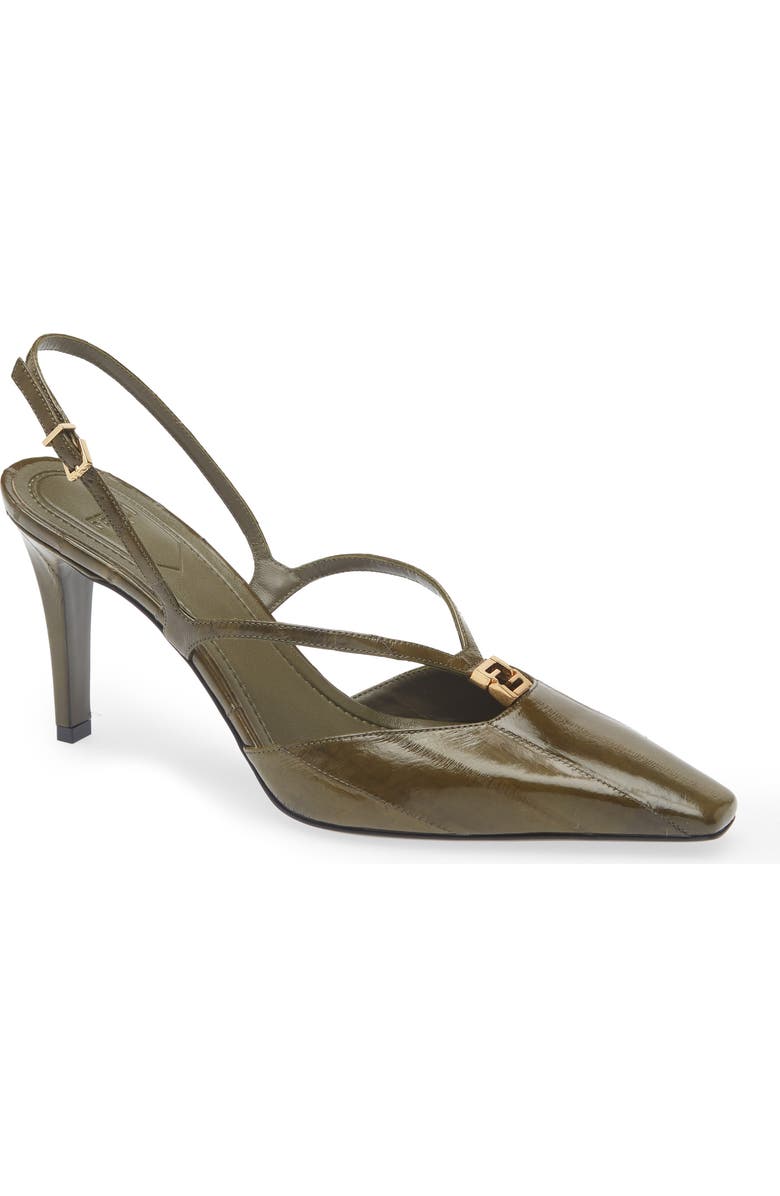 Fendi FFold Genuine Eel Pump, Main, color, Olive