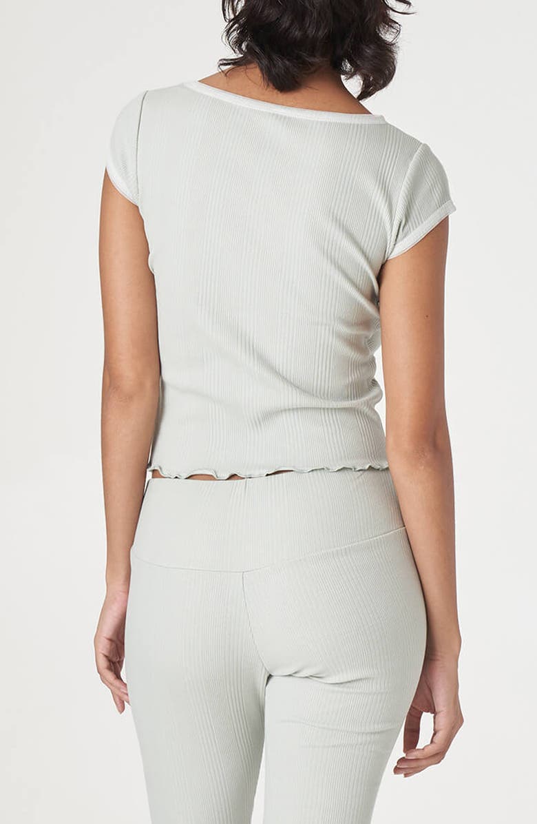 Find Me Now Lettuce Hem Rib Crop T-Shirt, Alternate, color, Open Green