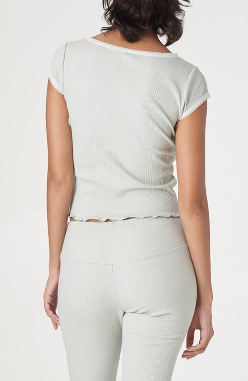 Find Me Now Ribbed Short Sleeve Tee In Sage In Green