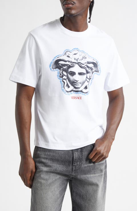 La Greca Medusa Cotton Jersey Graphic T-Shirt