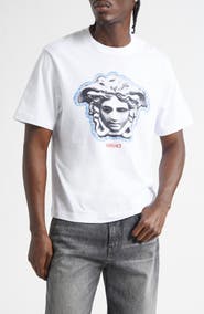 Versace La Greca Medusa Cotton Jersey Graphic T-Shirt
