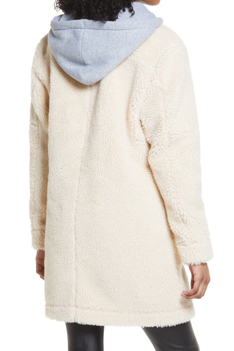 Long Hooded Teddy Coat, Alternate, color, TAN MEMOIR
