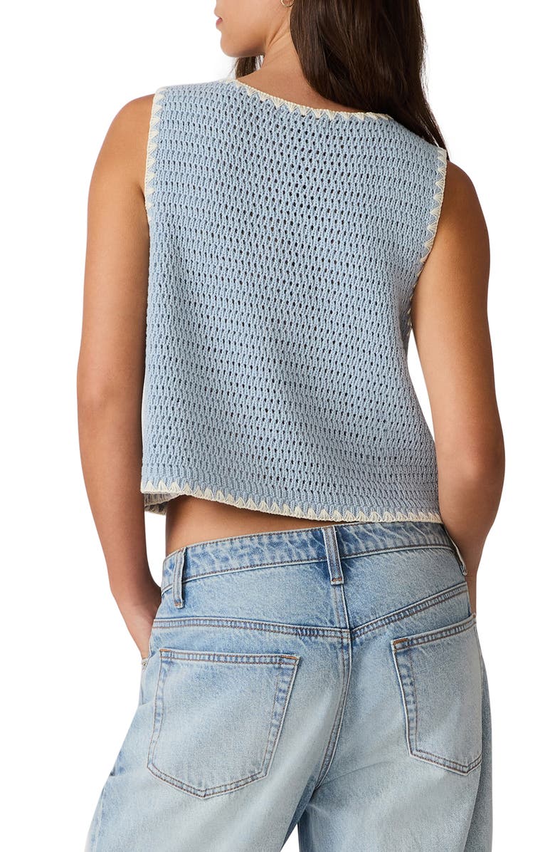 Steve Madden Annya Sweater Vest, Alternate, color, Blue Ice
