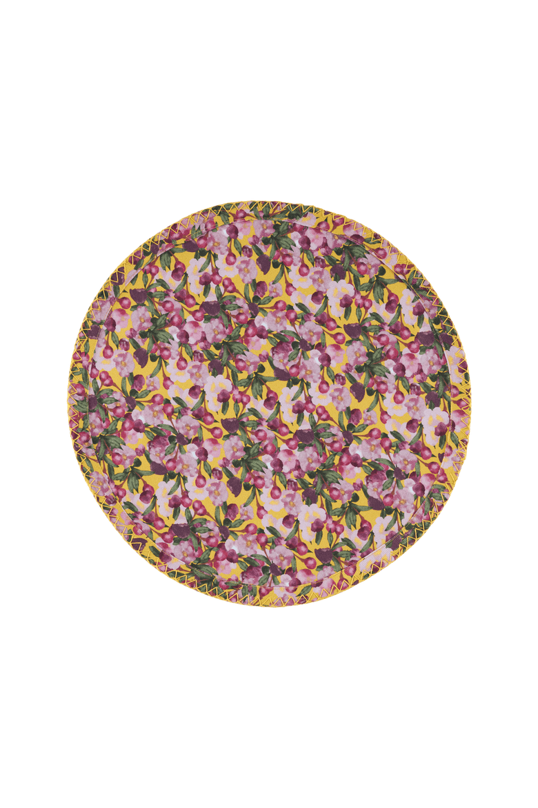 Round Placemats Romance - Set of 6, Main, color, Yellow