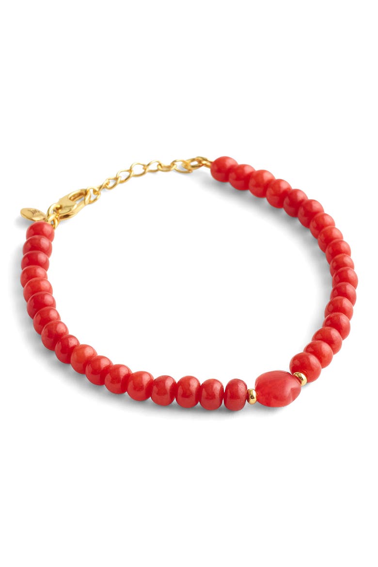 Puffy Flower Beaded Bracelet, Main, color, POMEGRANATE SEED