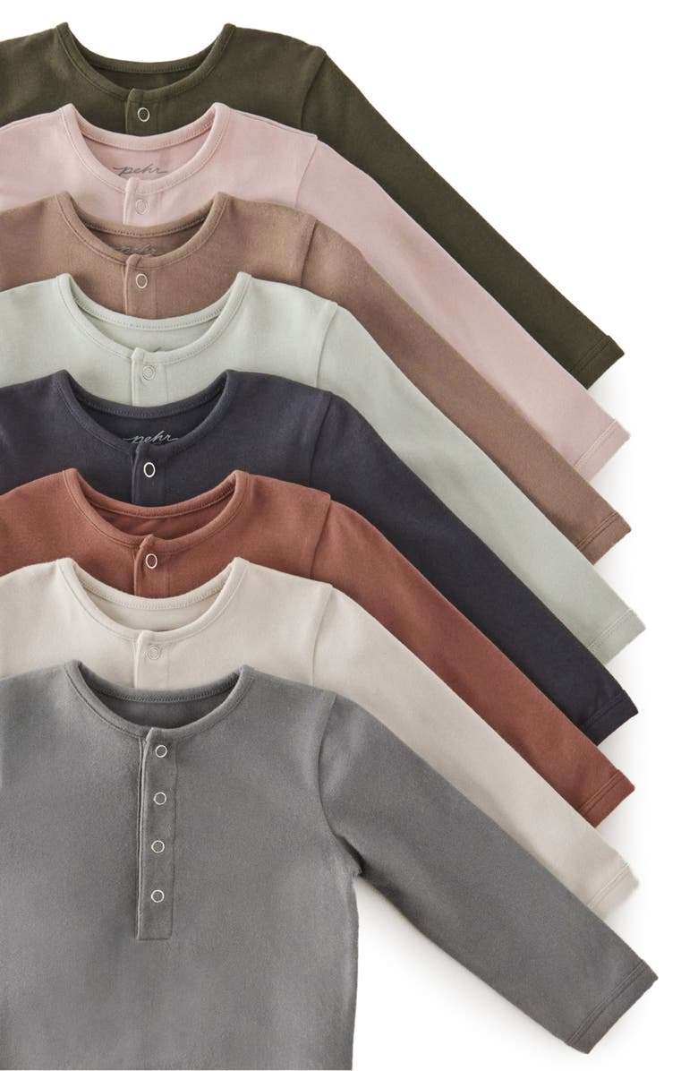 Pehr Essentials Long Sleeve Organic Cotton Bodysuit, Alternate, color, 