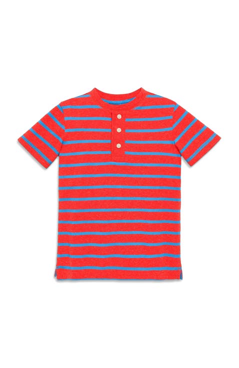 Kids Heathered Henley Tee In Stripe (Toddler, Little Kid, & Big Kid)