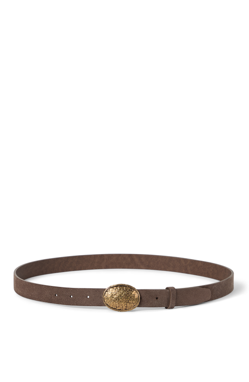 Brunello Cucinelli Belt With Detailed Buckle In Brown