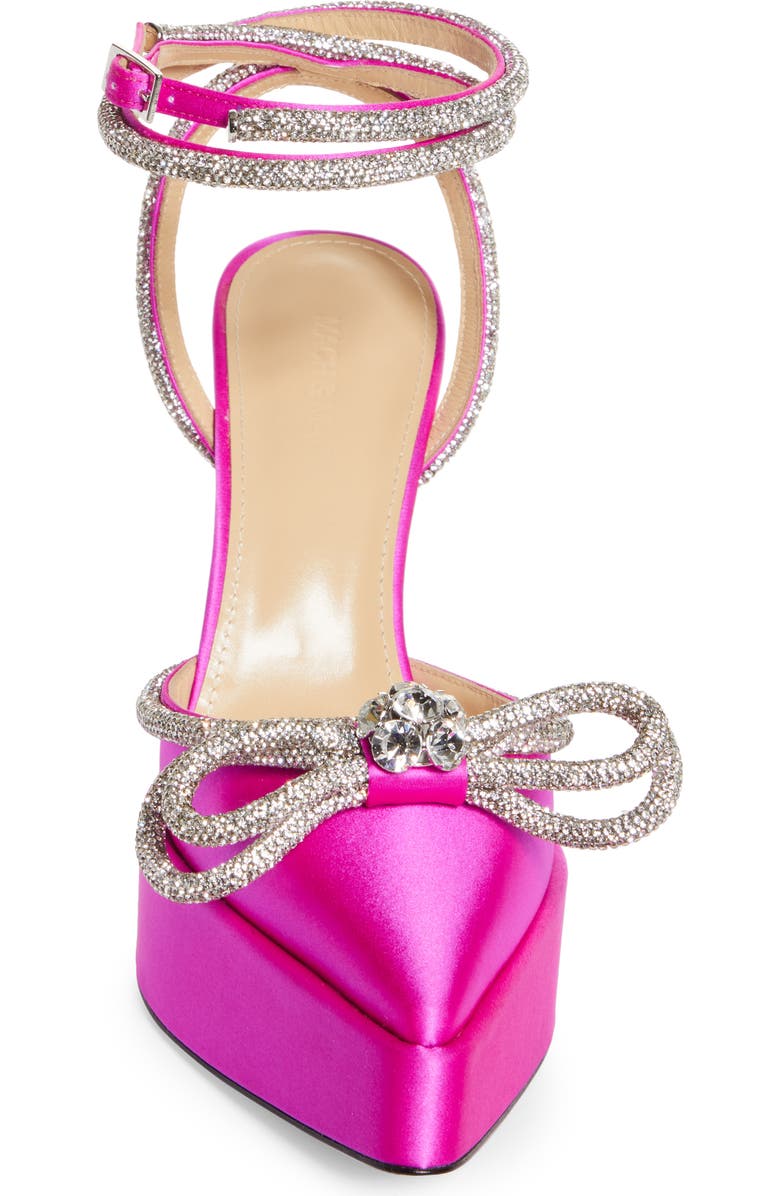 Mach & Mach Double Crystal Bow Satin Platform Pump, Alternate, color,